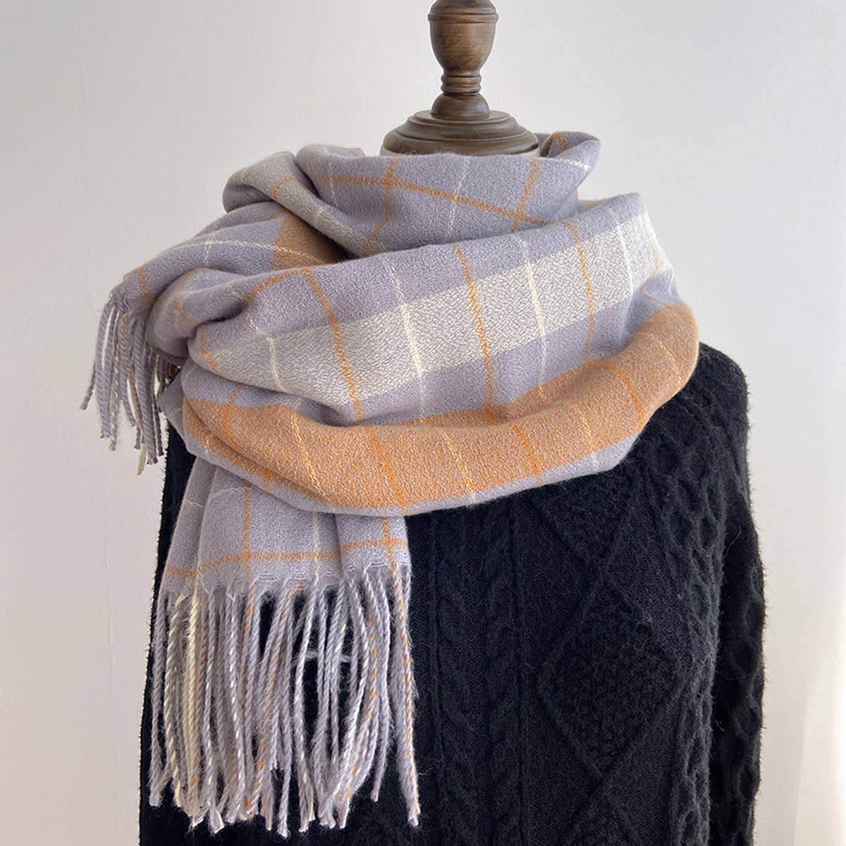 Plaid Scarf Shawl ??Classic Tartan Winter Wrap_CWASC1455