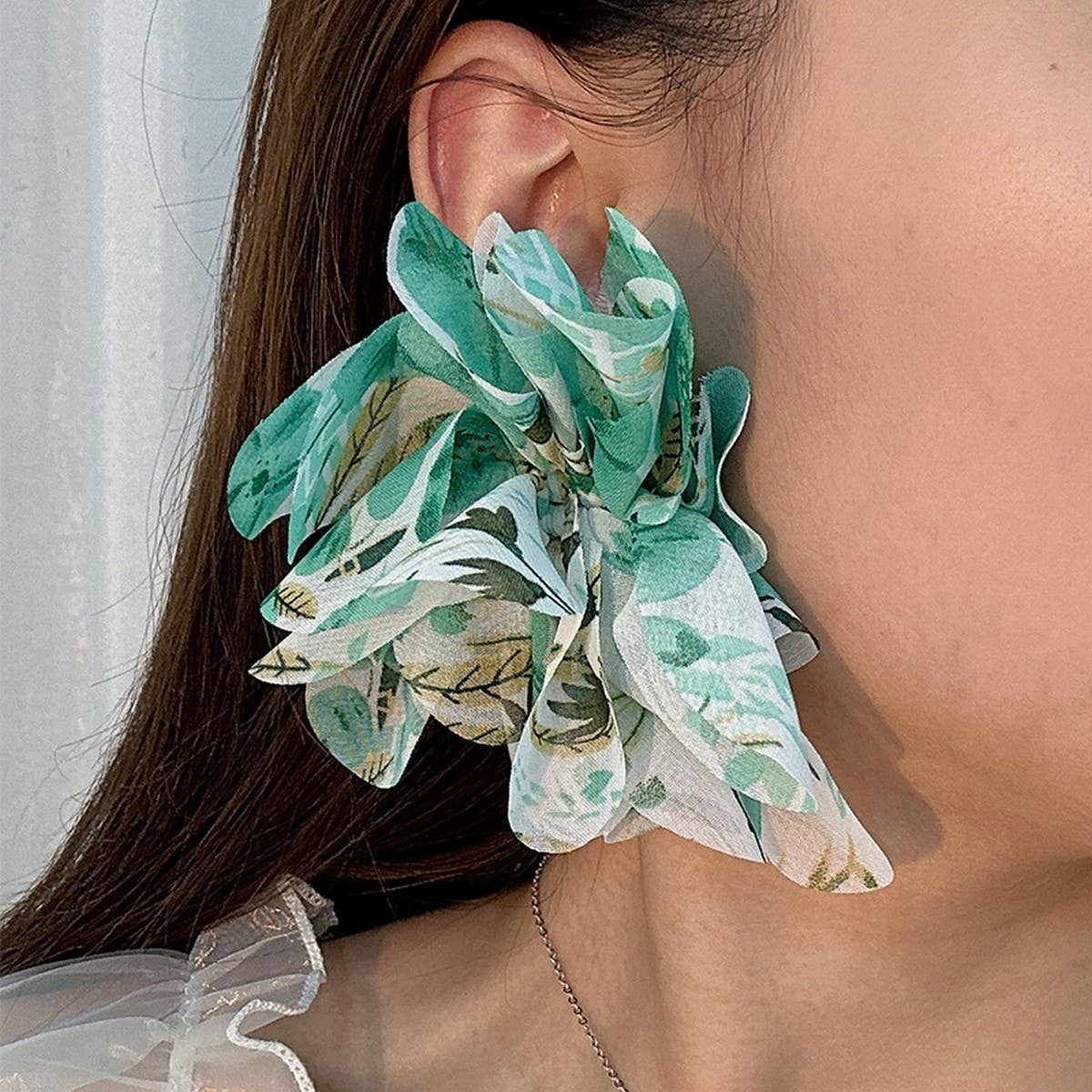 Boho Fabric Print  Handmade Artistic Earrings_CWMM6178