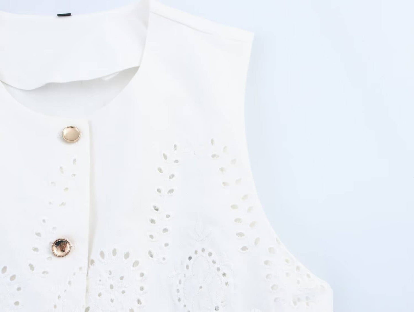 Fashion hollowed-out embroidered vest skirt set