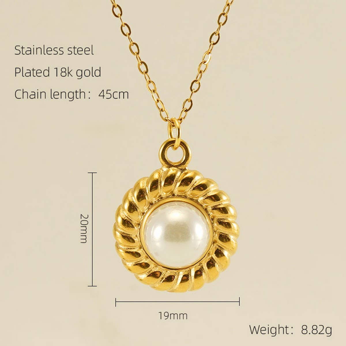 18K GOLD PLATED SUNFLOWER PEARL NECKLACE_CWAJE0694