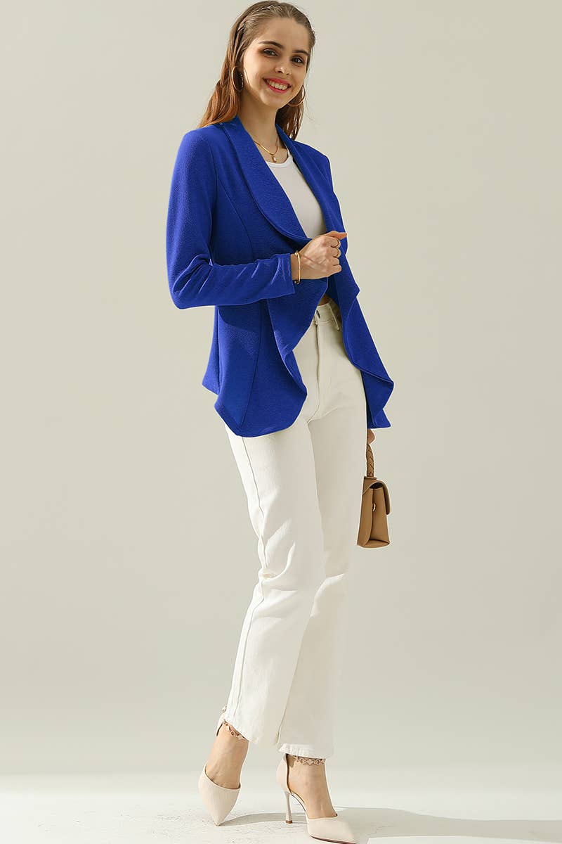 CWOBL090_Casual Work Long Sleeve Open Front Blazer