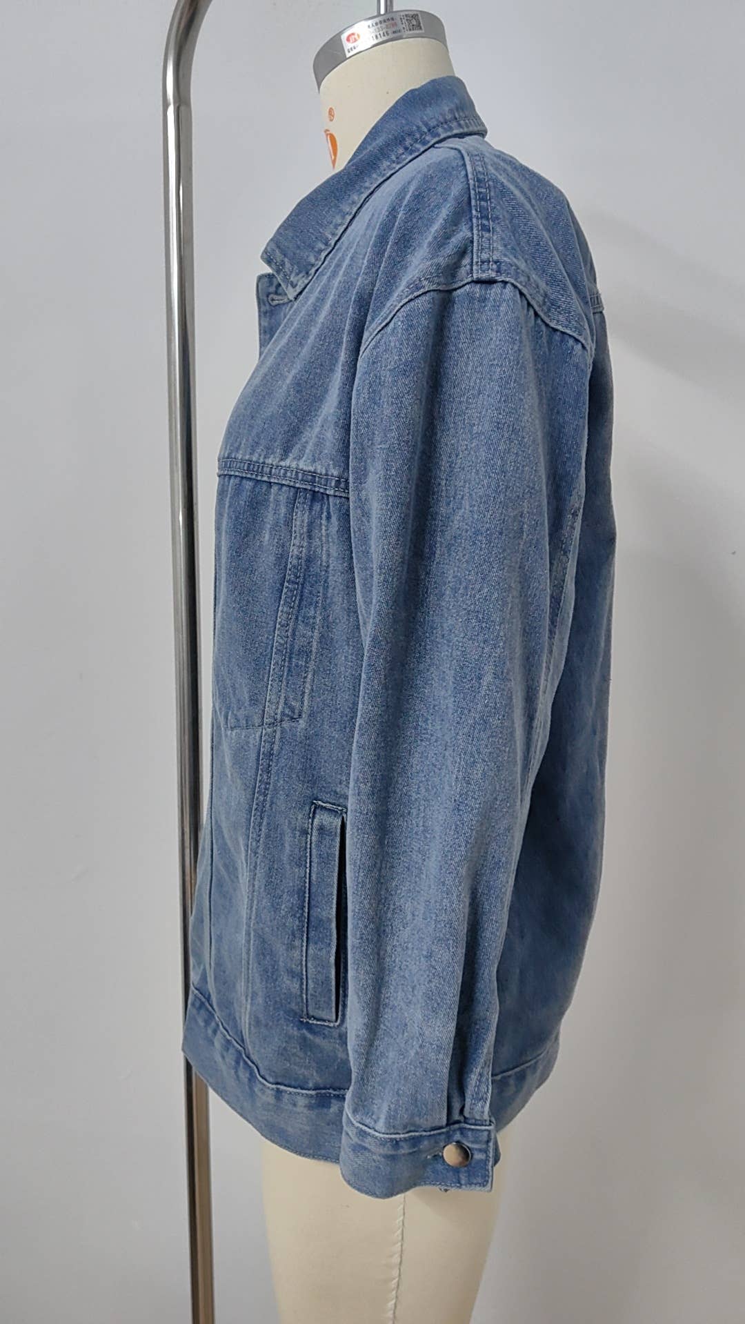 WASHED LOOSE DENIM JACKET MID-LENGTH TOP