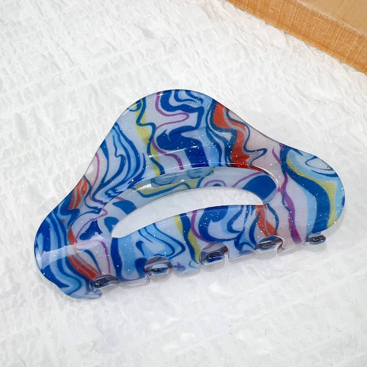 Oil paint-style acrylic gripper hair clips