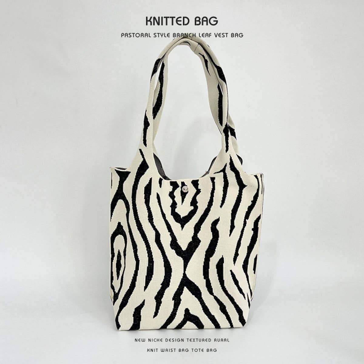 NEW NICHE DESIGN PATTERN KNITTED SHOULDER HANDBAG_CWAB2377