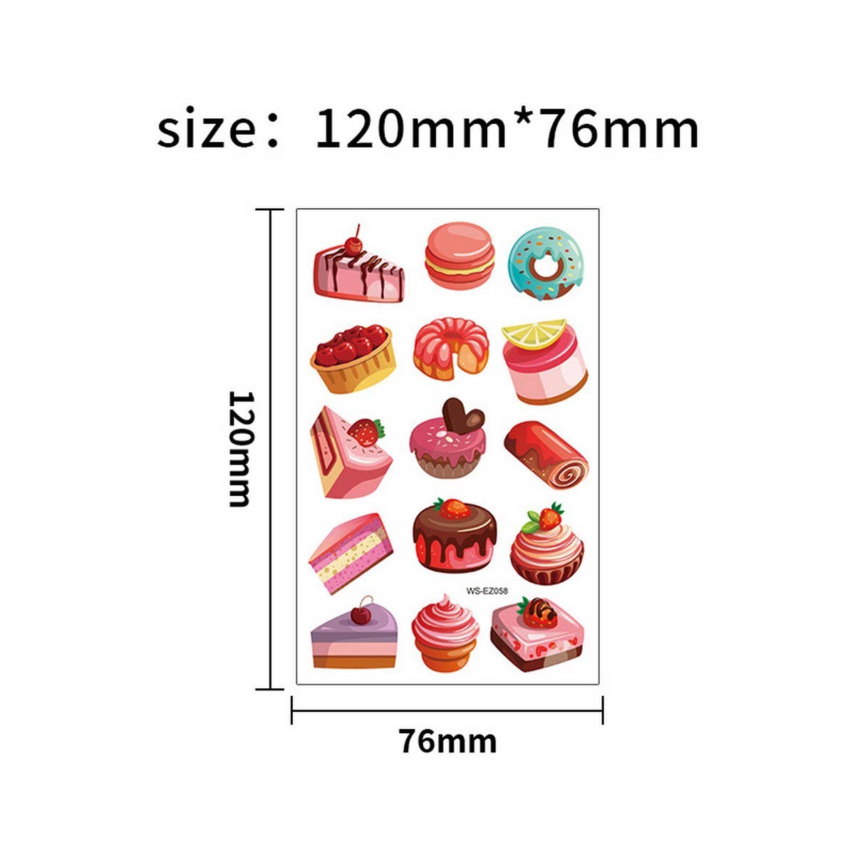 Foodie Tattoo Stickers ? Burger, Cake & Candles