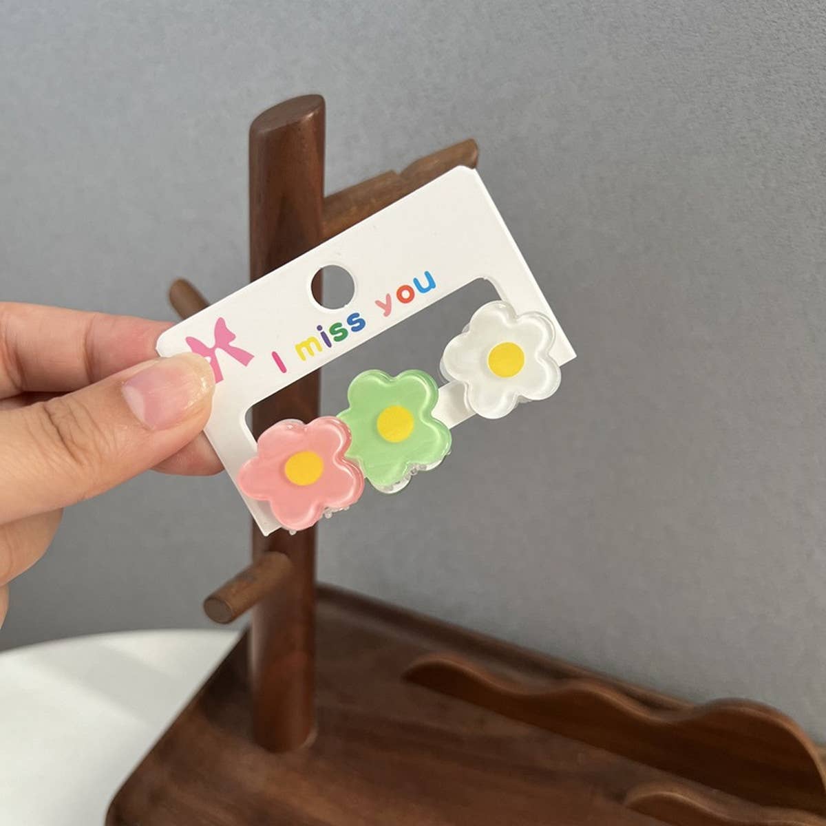 CHILDREN'S BUNNY EAR BEAR 3-PACK FLOWER HAIRPINS