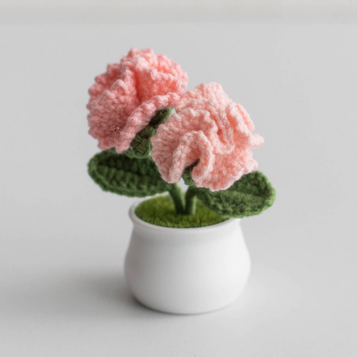 CWMM9282_HAND-KNITTED DOUBLE-HEADED CARNATION POTTED PLANT