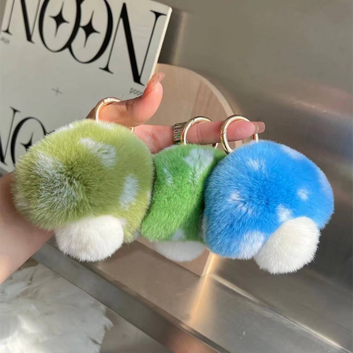 CUTE LITTLE MUSHROOM CAR KEYCHAIN BAG PENDANT