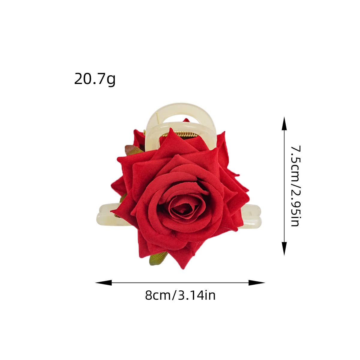 Dopamine-colored plastic rose hair clips