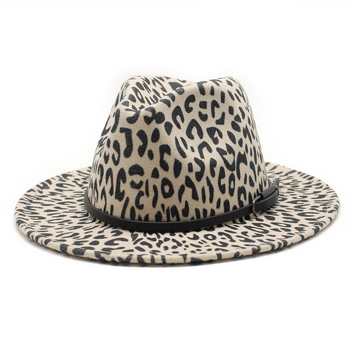 LEOPARD PRINT JAZZ HAT WOOLEN HAT WOOLEN HAT_CWAH2573