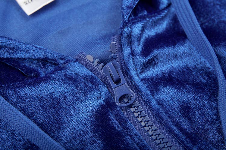 Fashion rhinestone Korean velvet sportswear set