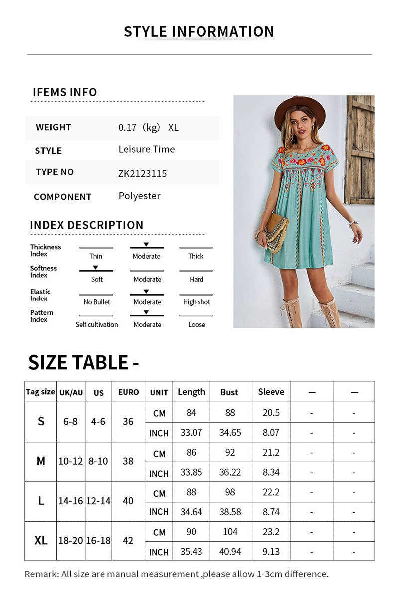 CWDSD8930_CASUAL HOLIDAY LOOSE SHORT DRESS