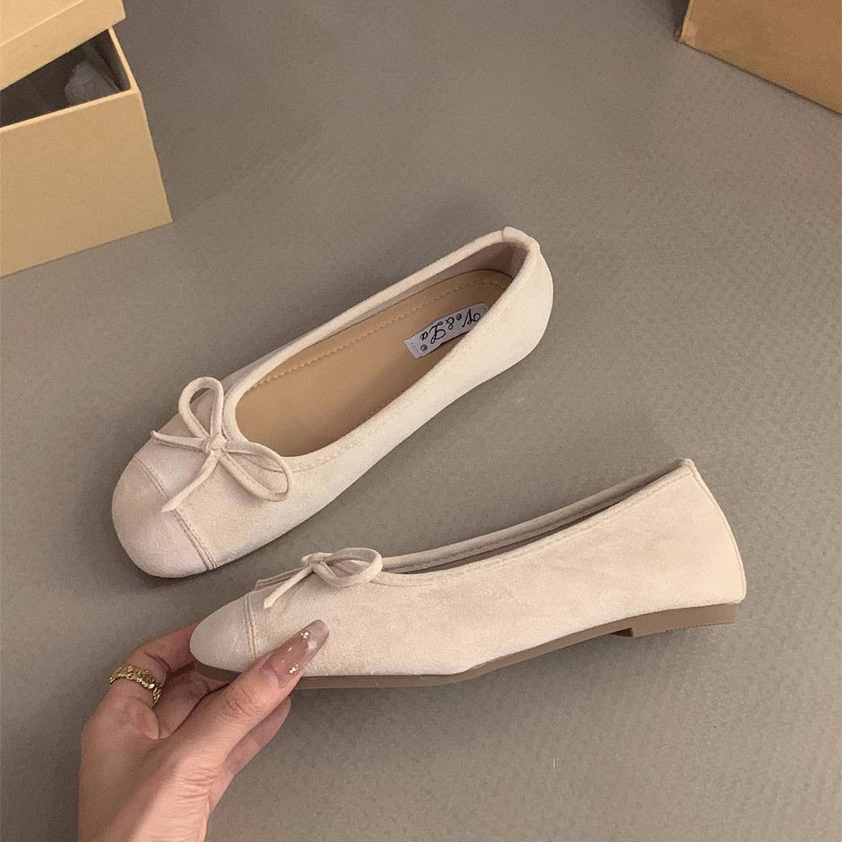 Silver Tweed Flats for Women Elegant Spring Shoes