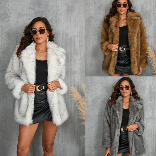 Warm Faux Fur Outerwear for Women Winter