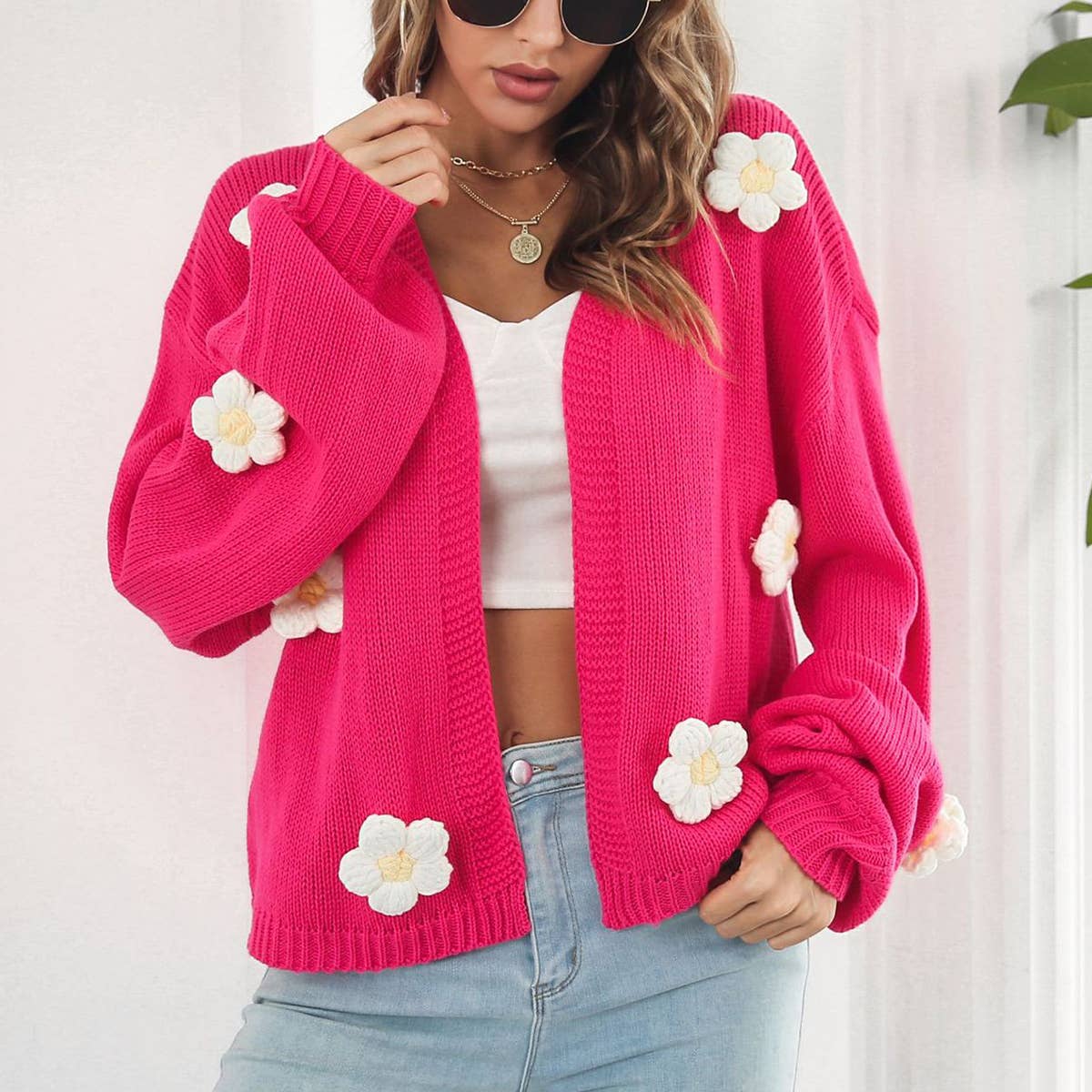 THREE-DIMENSIONAL EMBROIDERY KNITTED COAT