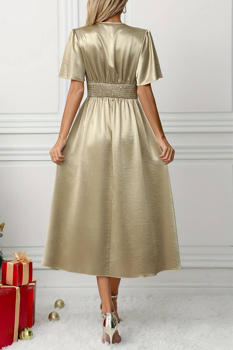 CWDMD5061_BANQUET TEMPERAMENT A-LINE MEDIUM-LENGTH DRESS