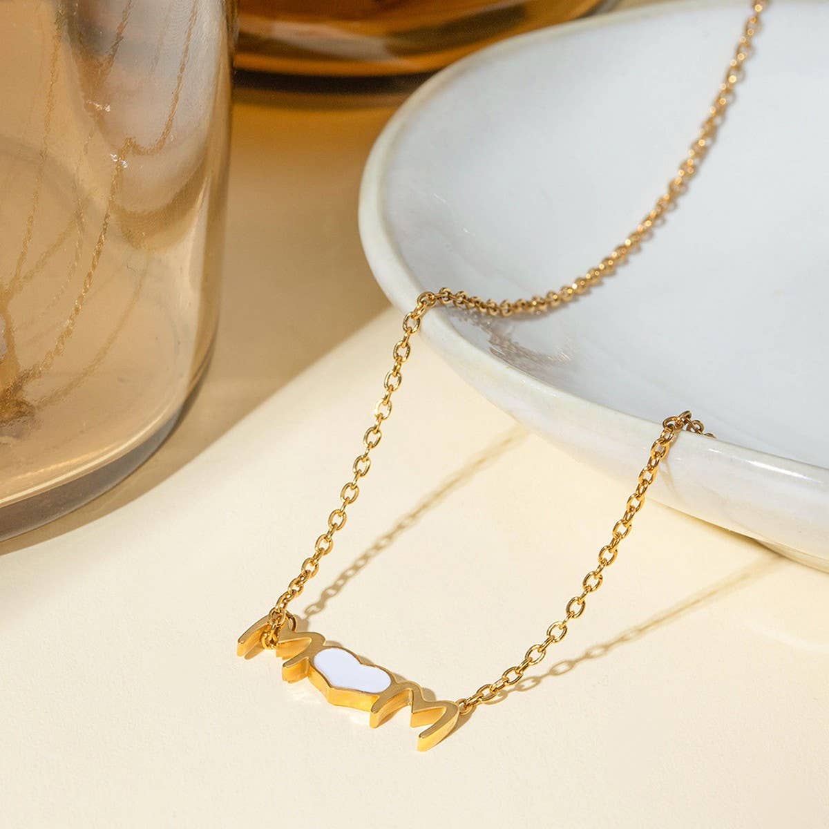 EUROPEAN AND AMERICAN HEART SHAPED LETTER NECKLACE_CWAJE1891