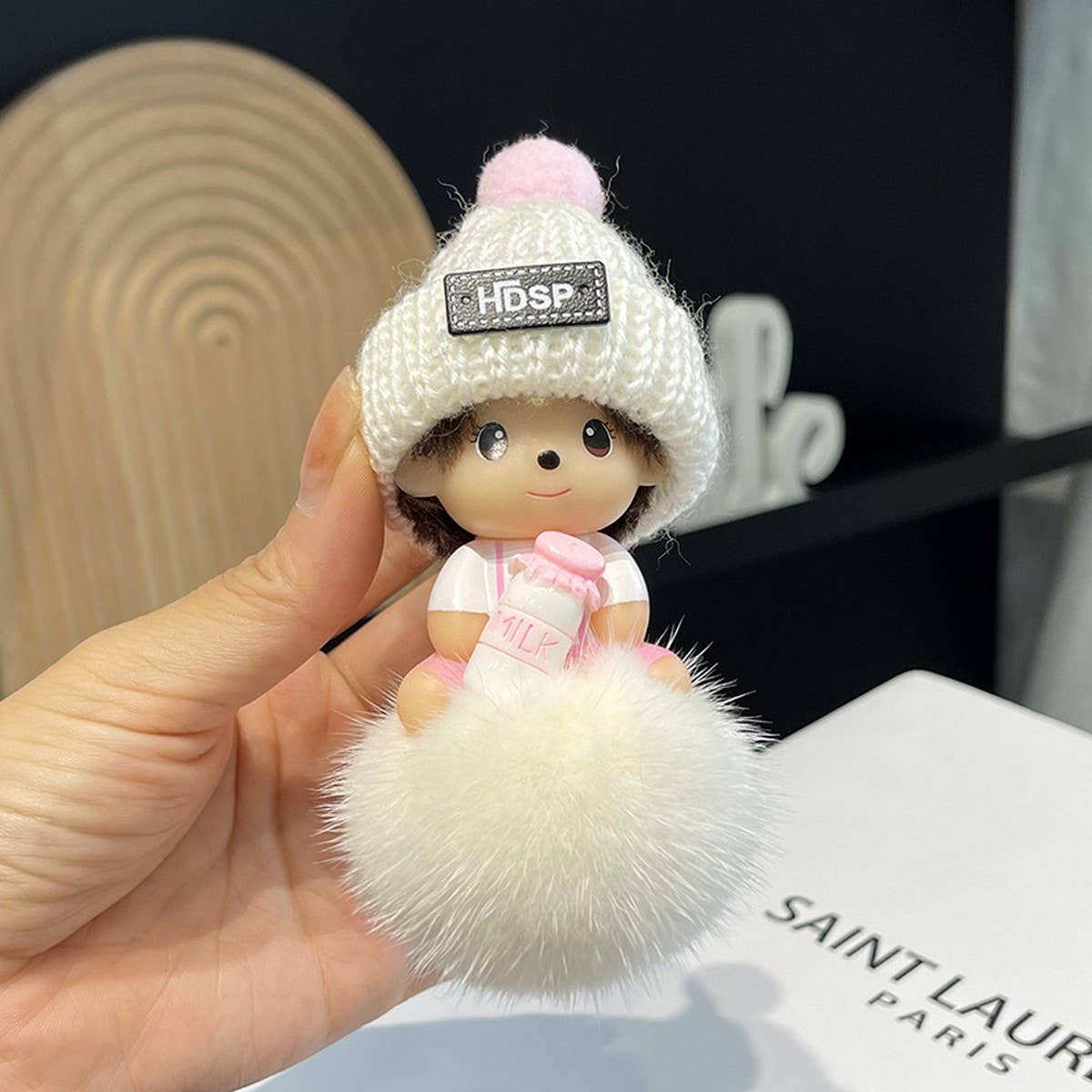 CUTE CARTOON MONCHHICHI CAR KEYCHAIN PENDANT