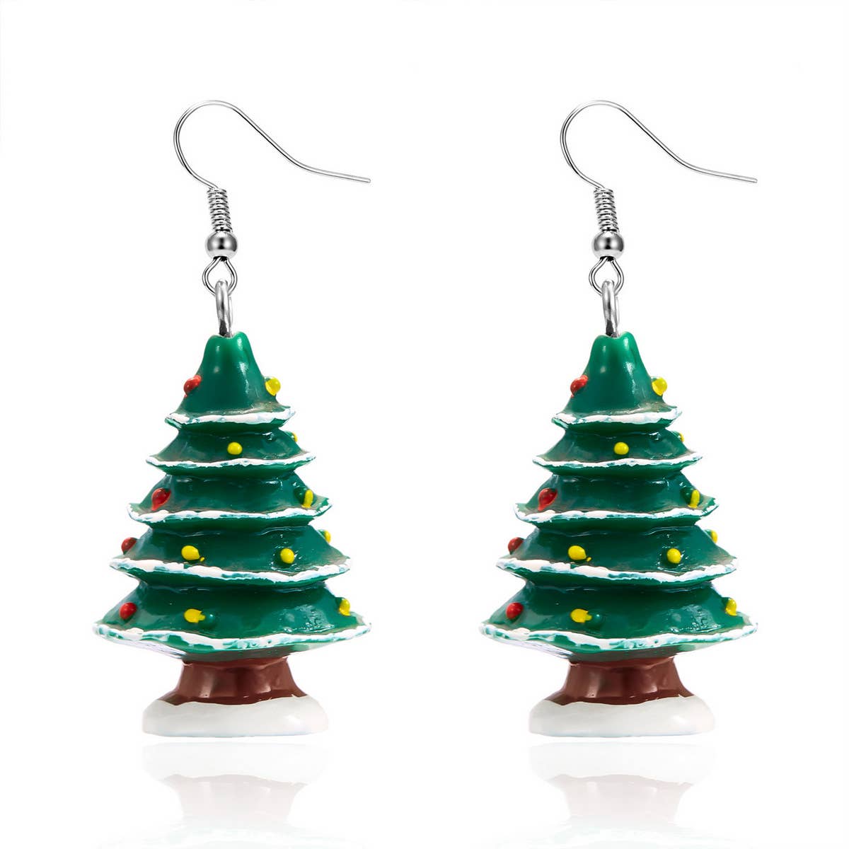 CHRISTMAS TREE SNOWFLAKE EARRINGS