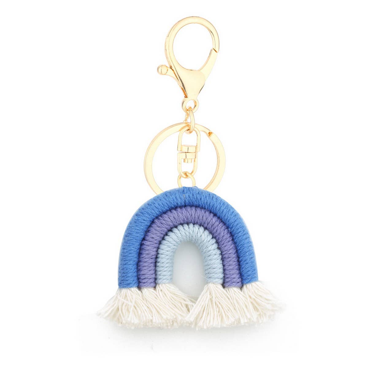 Macrame Rainbow Keychain Boho Car Hanging Decor_CWAB5031