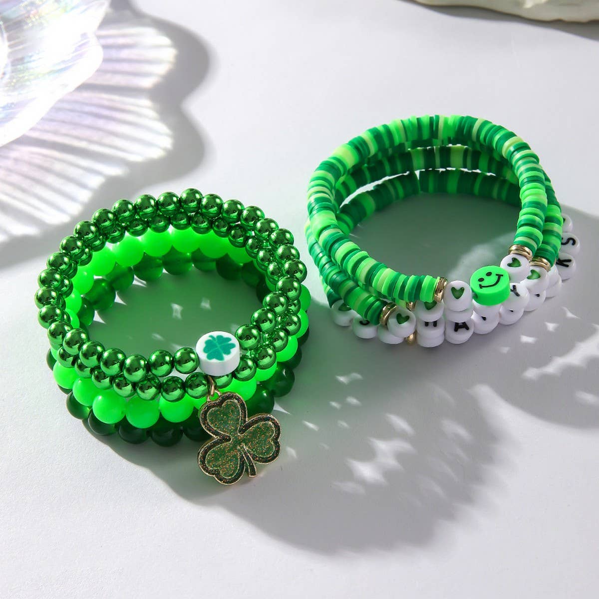 ST. PATRICK'S DAY BEADED LUCKY BRACELET SET_CWMM3503