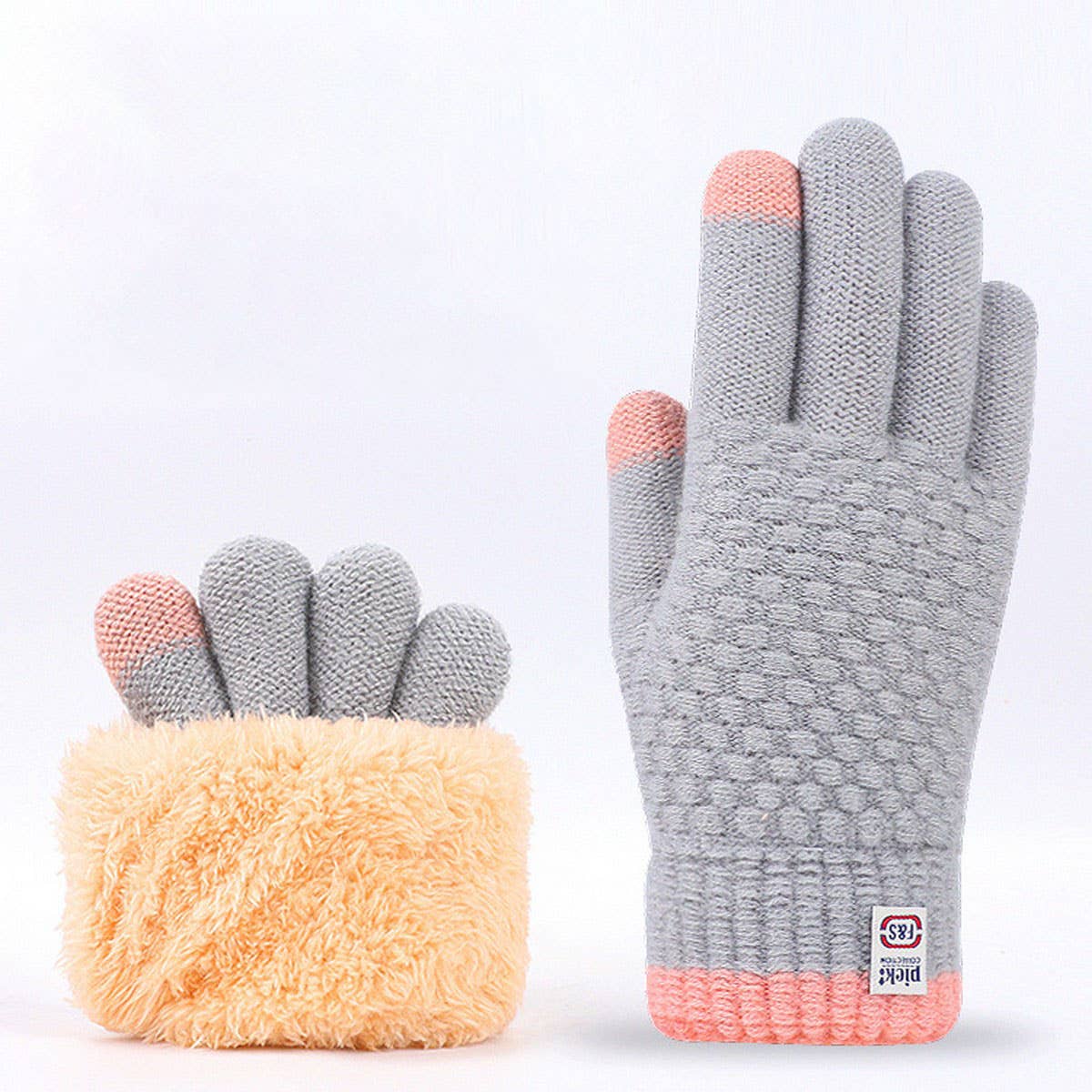 DOUBLE-LAYER KNITTED TOUCHSCREEN FLEECE GLOVES_CWAG0235