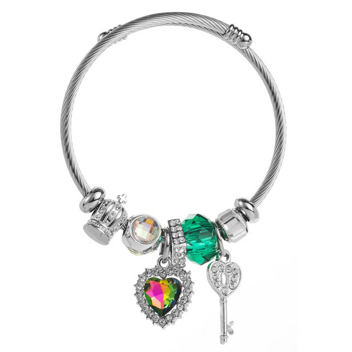 Trendy Elephant & Heart Steel Bracelet for Couples