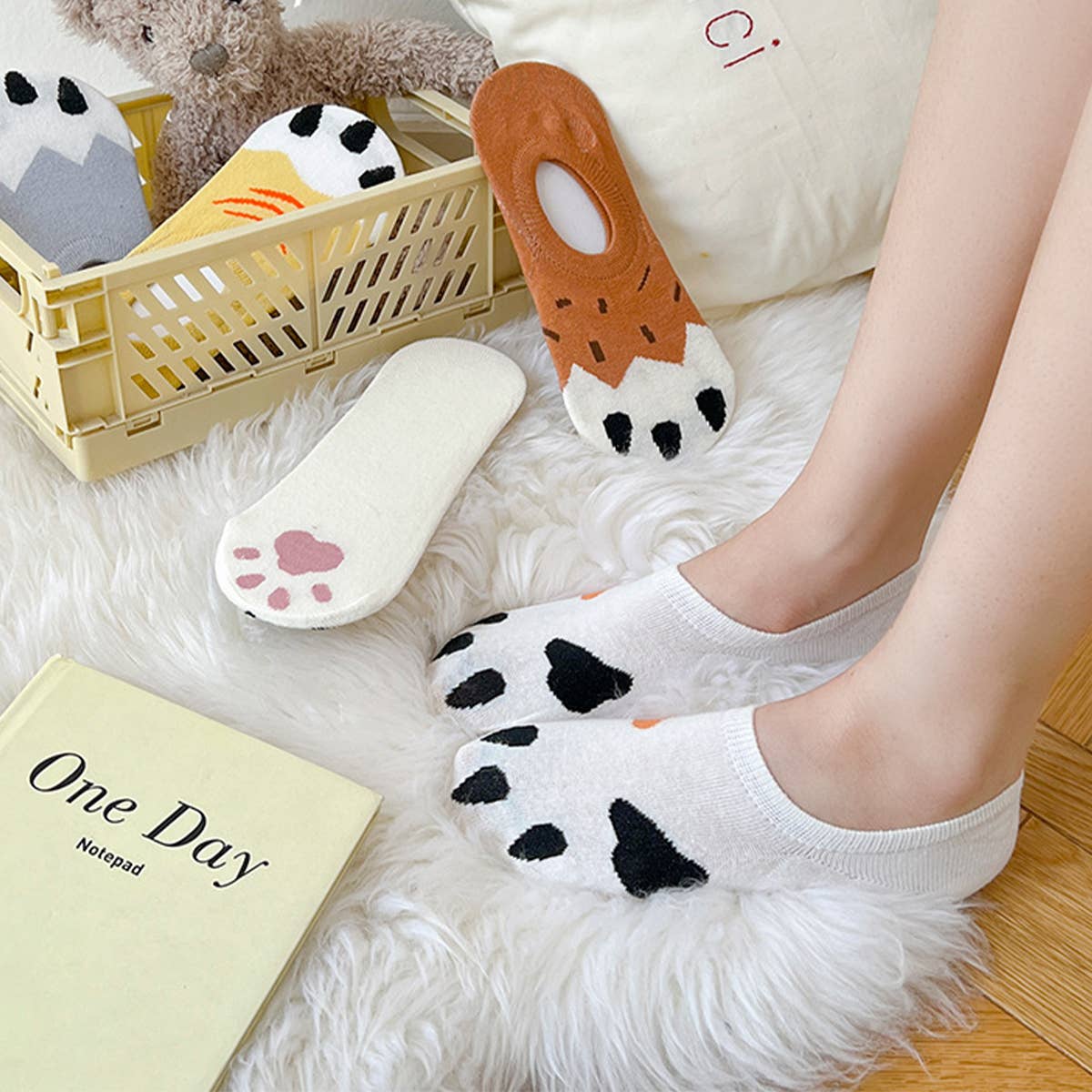 CUTE CAT PAW BOAT SOCKS SUMMER INVISIBLE SOCKS