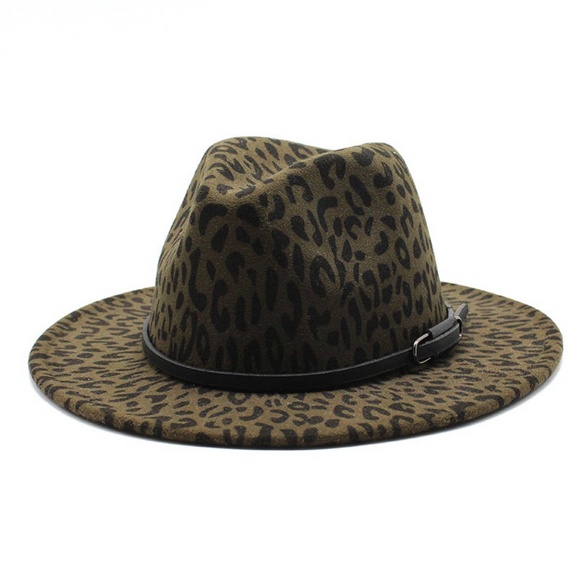 LEOPARD PRINT JAZZ HAT WOOLEN HAT WOOLEN HAT_CWAH2573