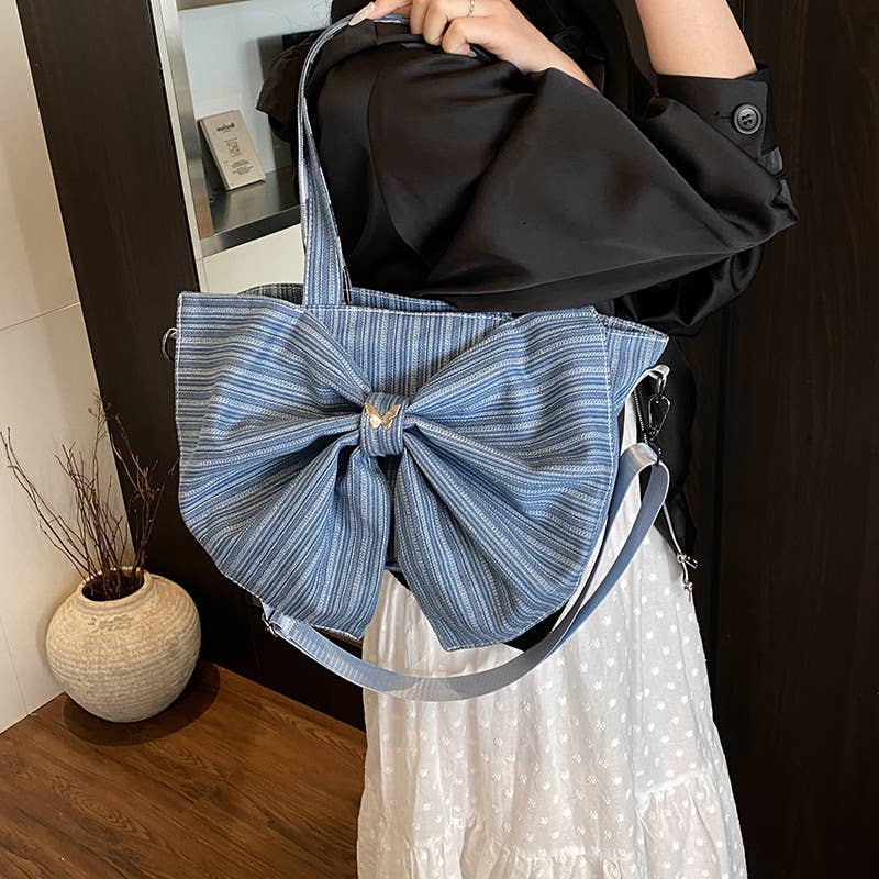 Single-shoulder bow school-style bag
