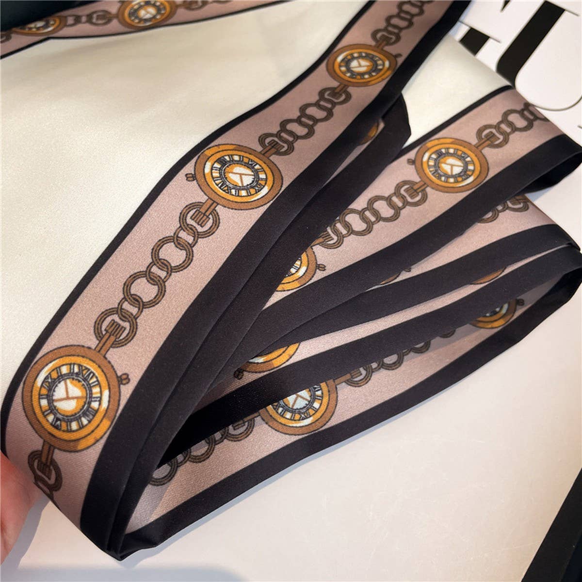 Skinny Silk Scarf for Hair, Neck or Bag Wrap_CWASC1512🎗️