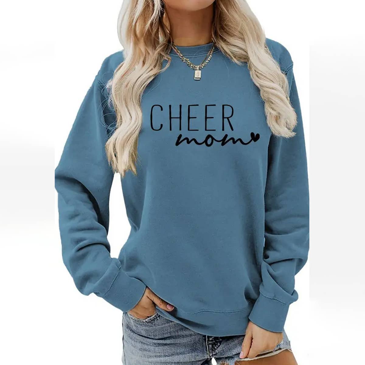WOMEN LETTERING PRINT ROUND NECK PULLOVER TEE_CWTTL1174