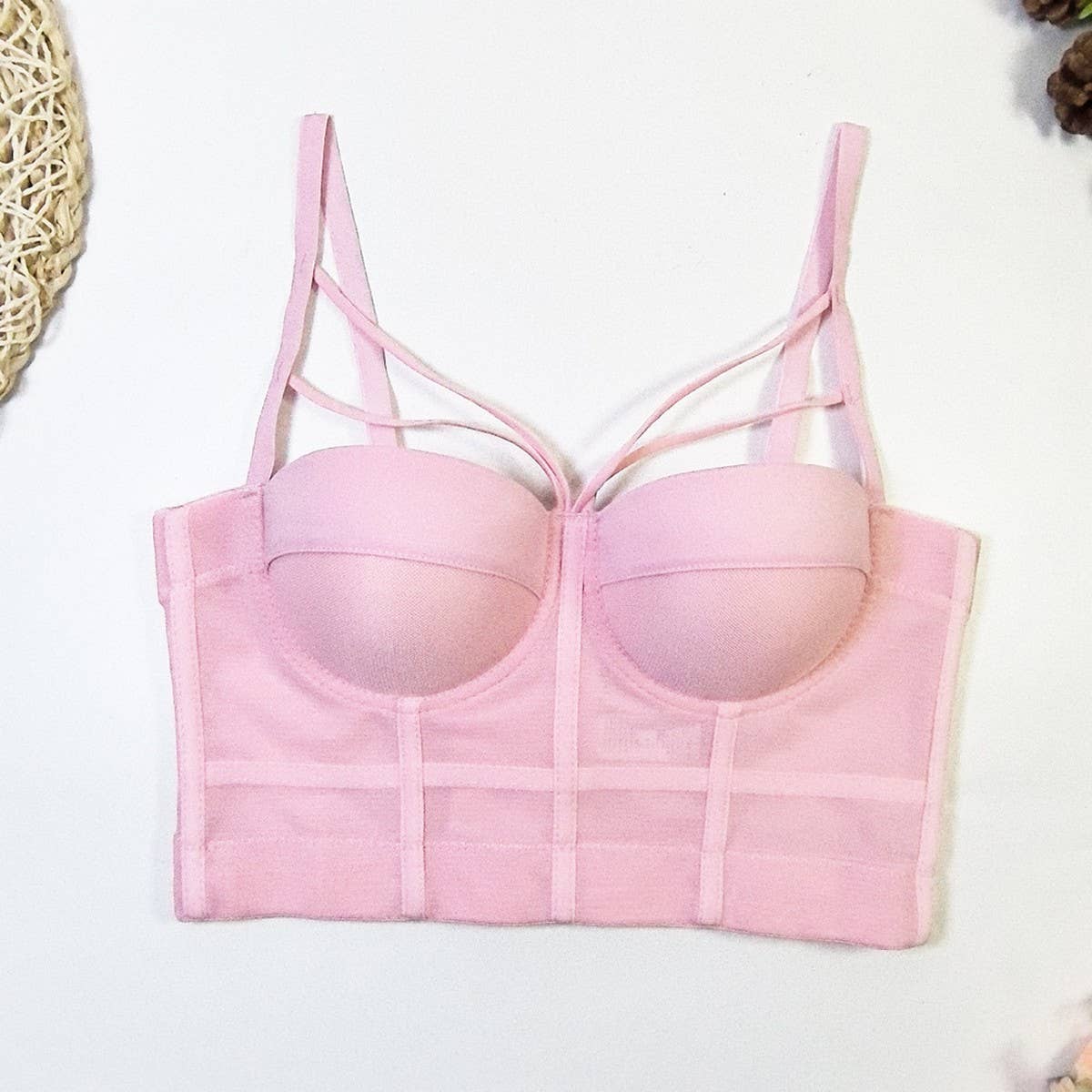 SEAMLESS NO CUP MESH SLIM HERRINGBONE CORSET