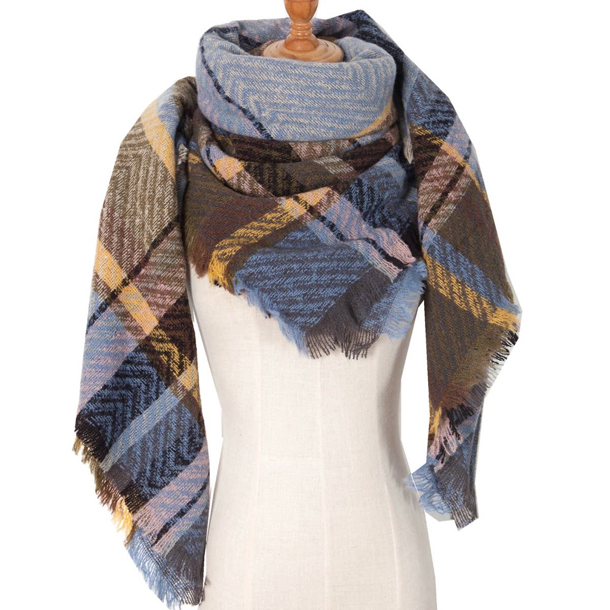 Plaid Triangle Scarf for Fall & Winter ??Wholesale_CWASC0110