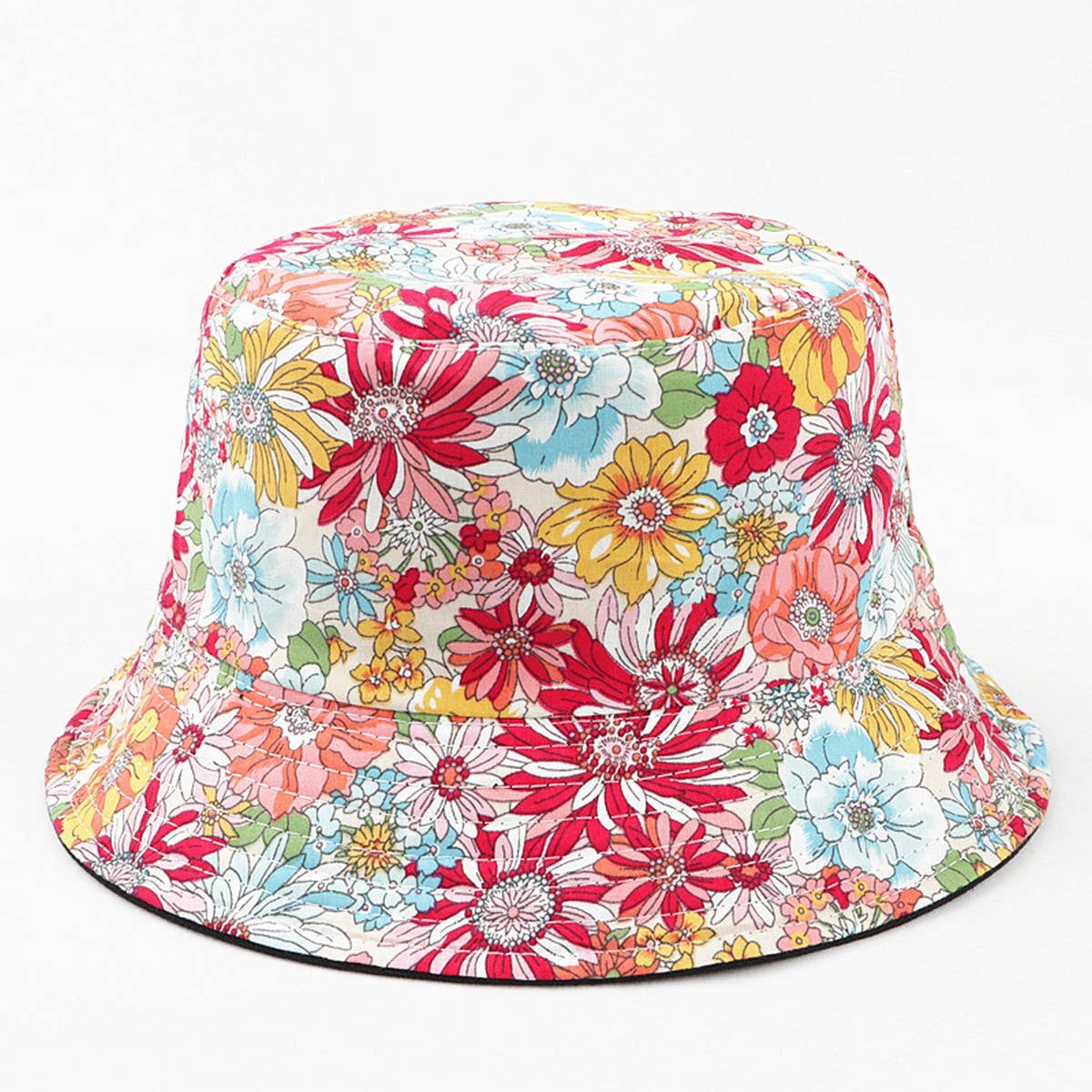 CWAH1507_FLORAL DESIGN REVERSIBLE COTTON BUCKET HAT