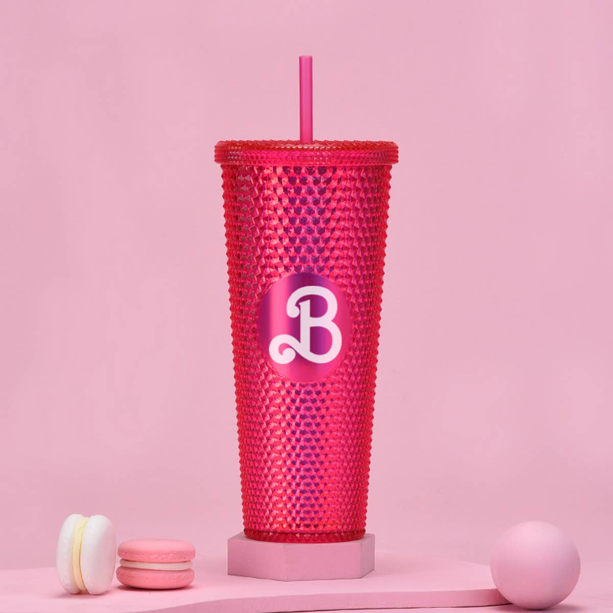 DOUBLE LAYER PORTABLE PLASTIC STRAW DIAMOND CUP
