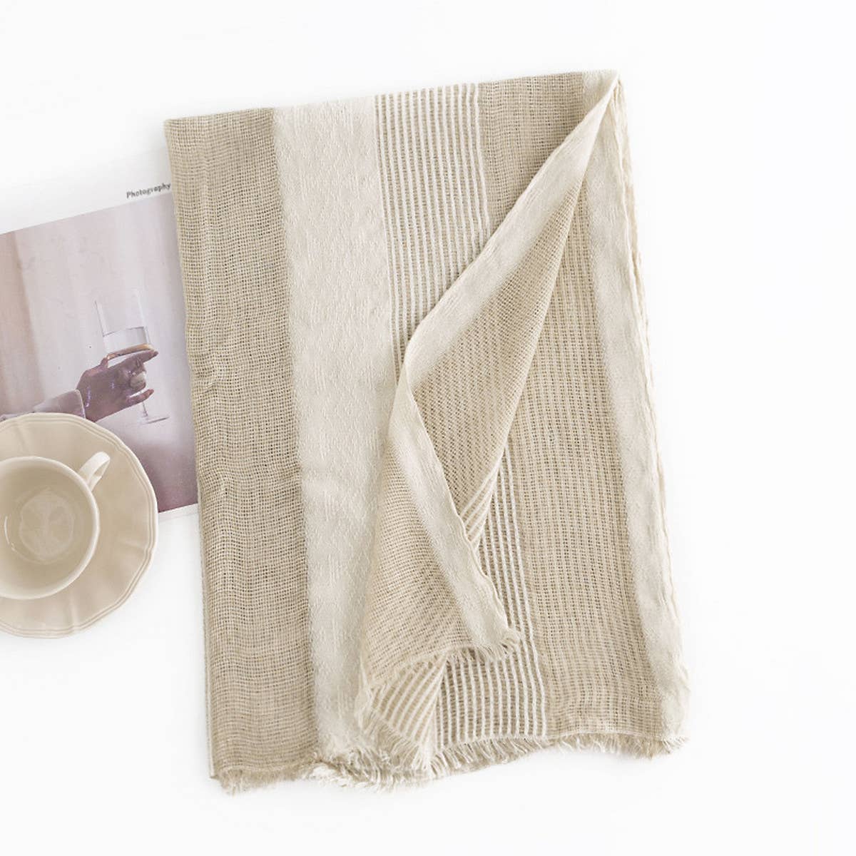 Boho Faux Cashmere Scarf - Vintage Wrap for Women_CWASC1005