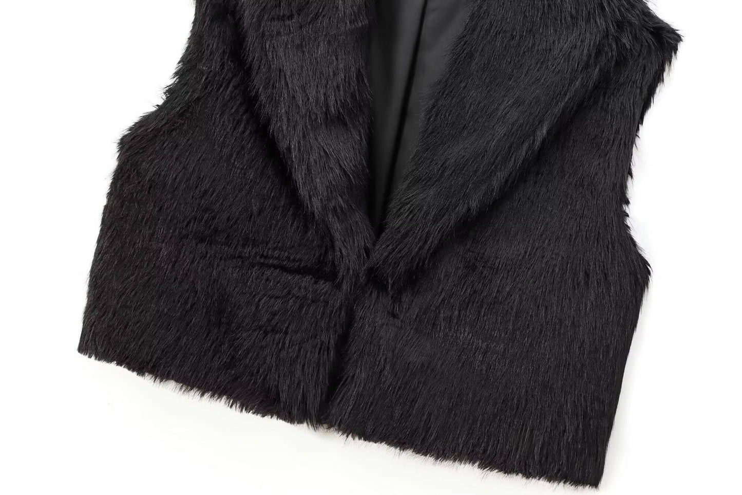 Elegant faux fur effect jacket short Vest