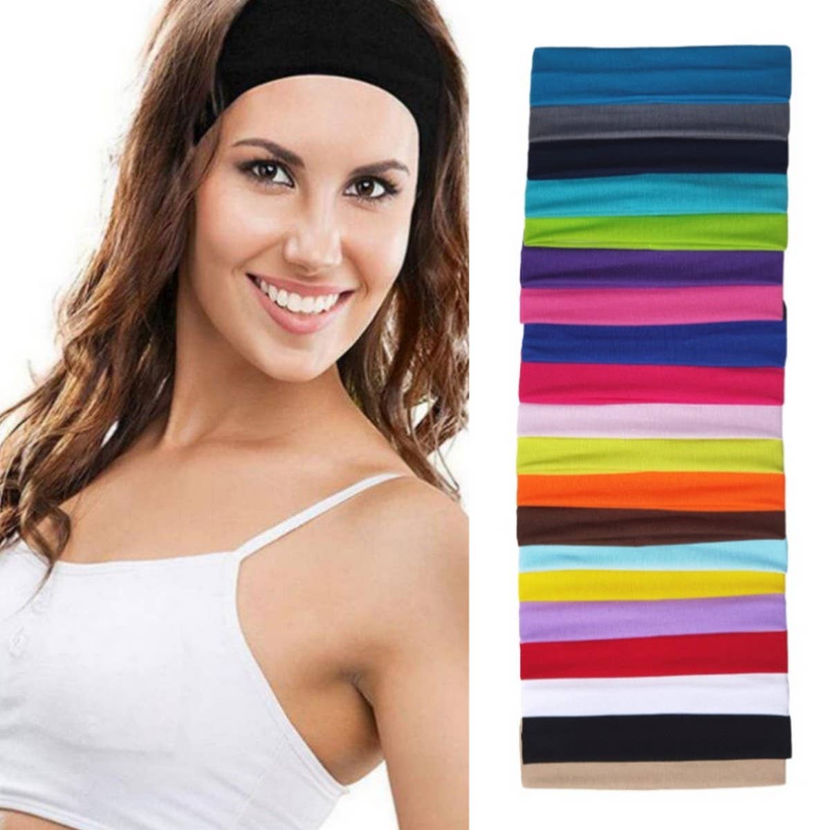 CWAHA6413_YOGA SPORTS HEADBAND ELASTIC SOLID COLOR HAIRBAND