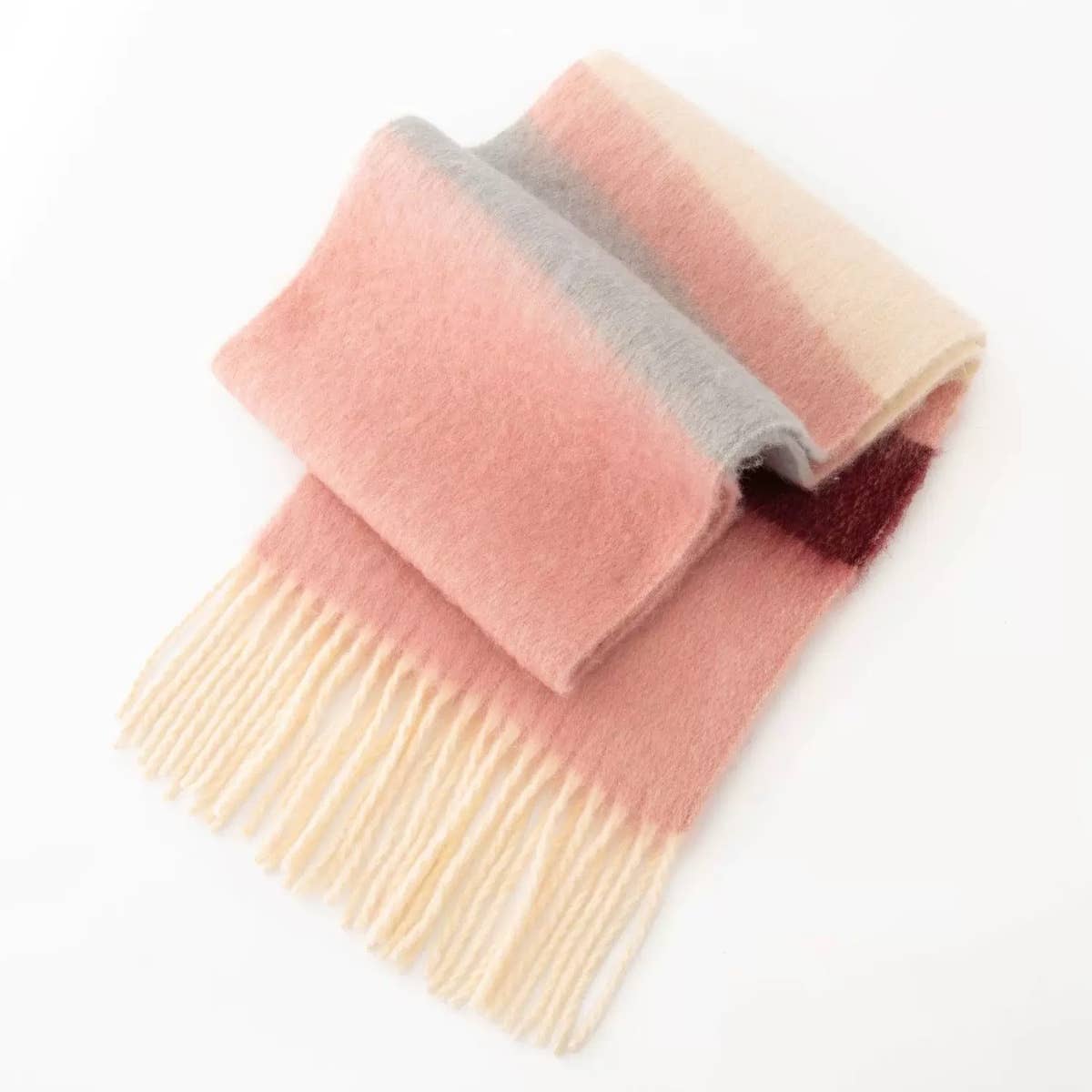 CWASC1575_WINTER PREMIUM THERMAL STRIPED SCARF BIB