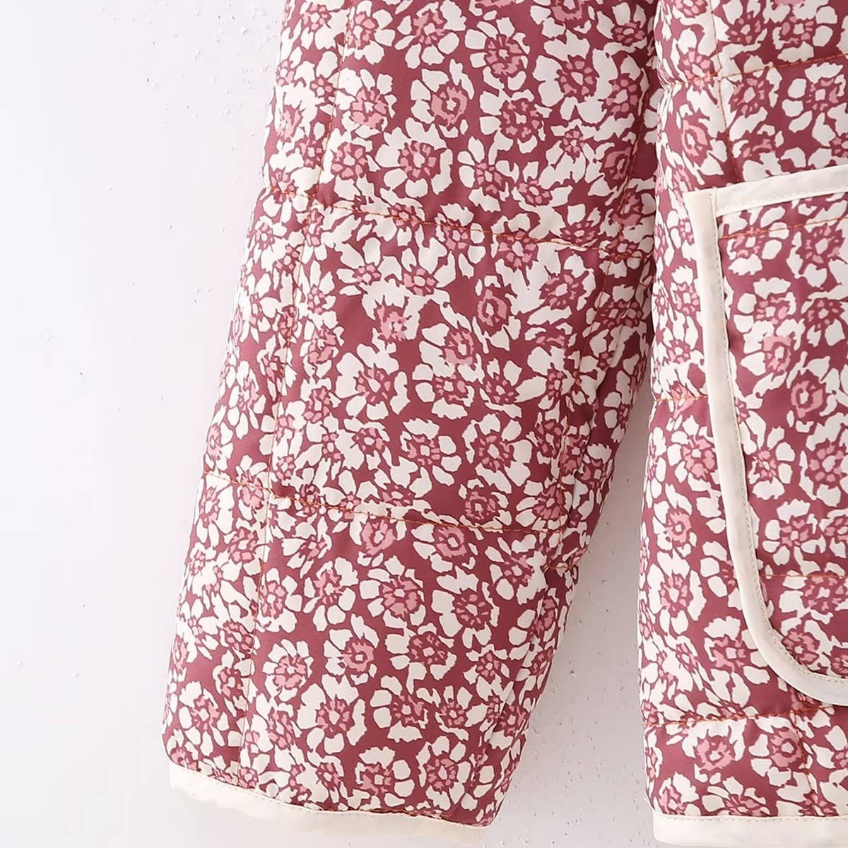 REVERSIBLE FLORAL LOOSE WARM QUILTED JACKETS