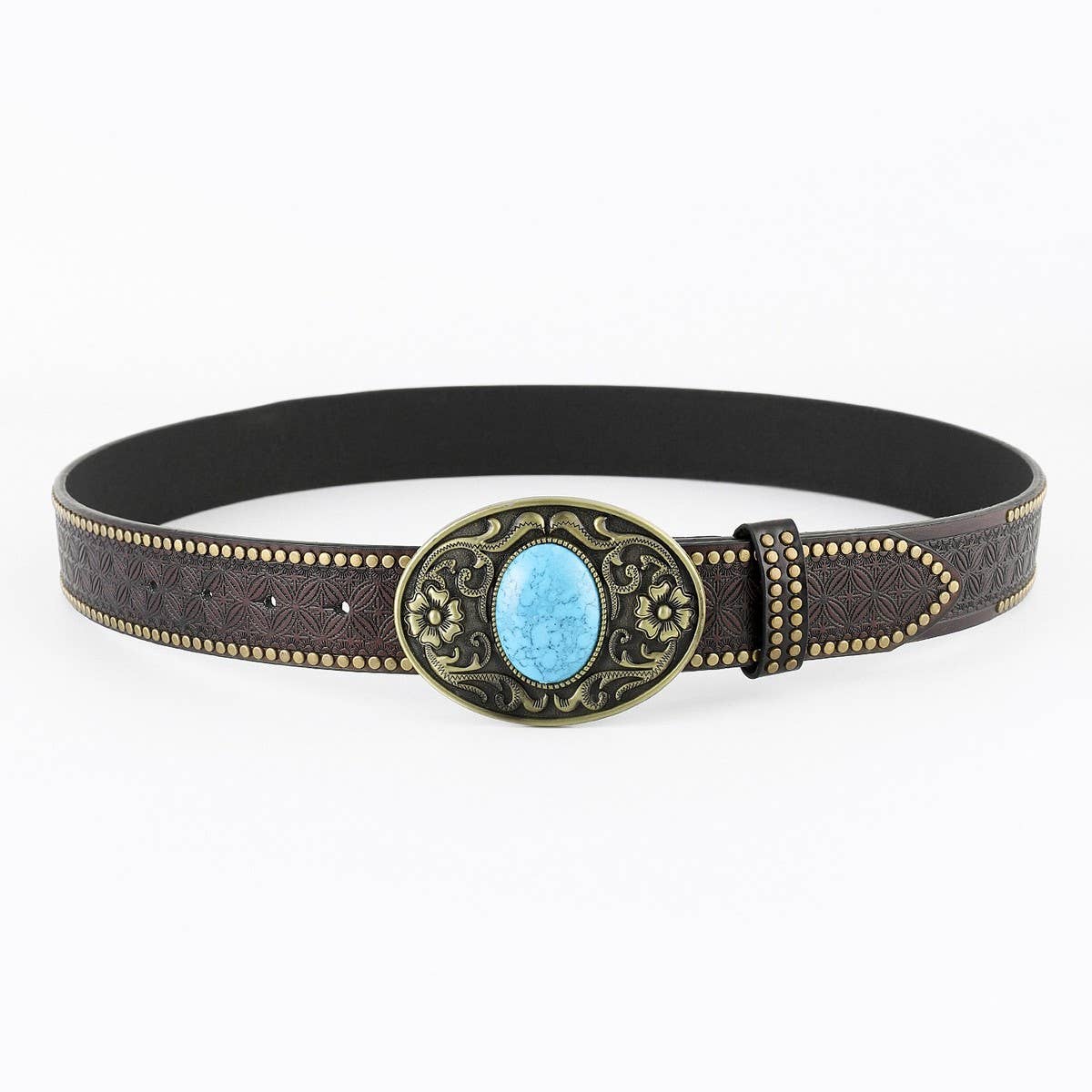 WESTERN COWBOY BELT WITH SAPPHIRE EMBELLISHMENT_CWABE0414
