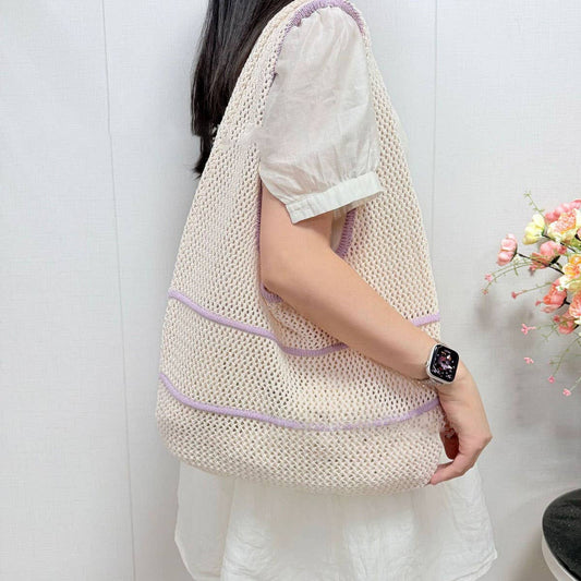 CUAB00634_DOPAMINE KNIT MESH SHOULDER BAG SUMMER HANDBAG