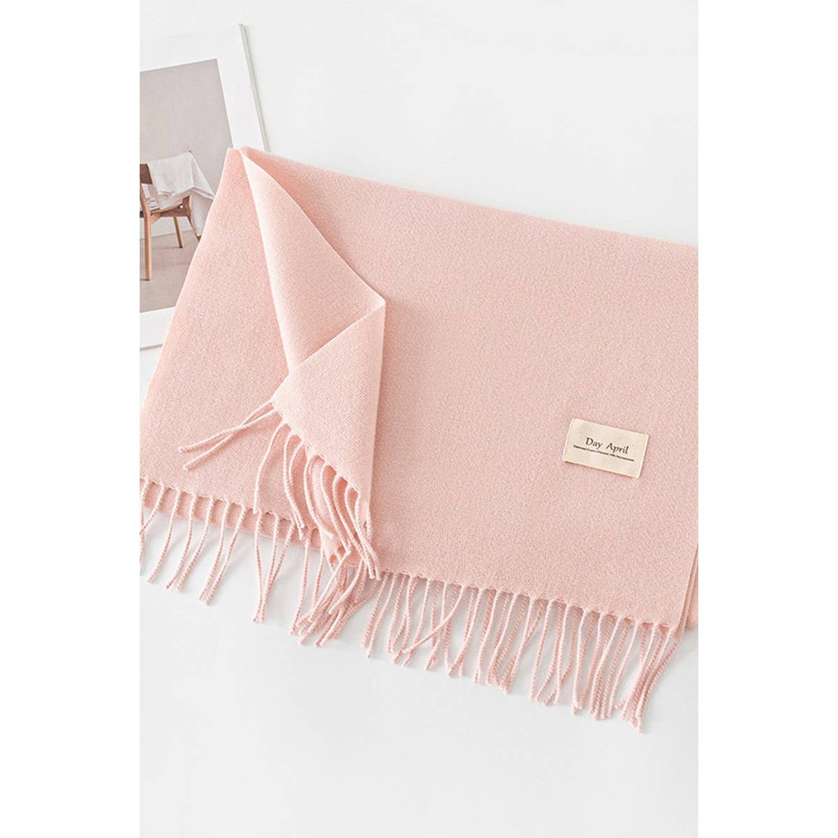 CWASC1482_SOLID COLOR MEDIUM-LENGTH WARM SCARF SHAWL NECK