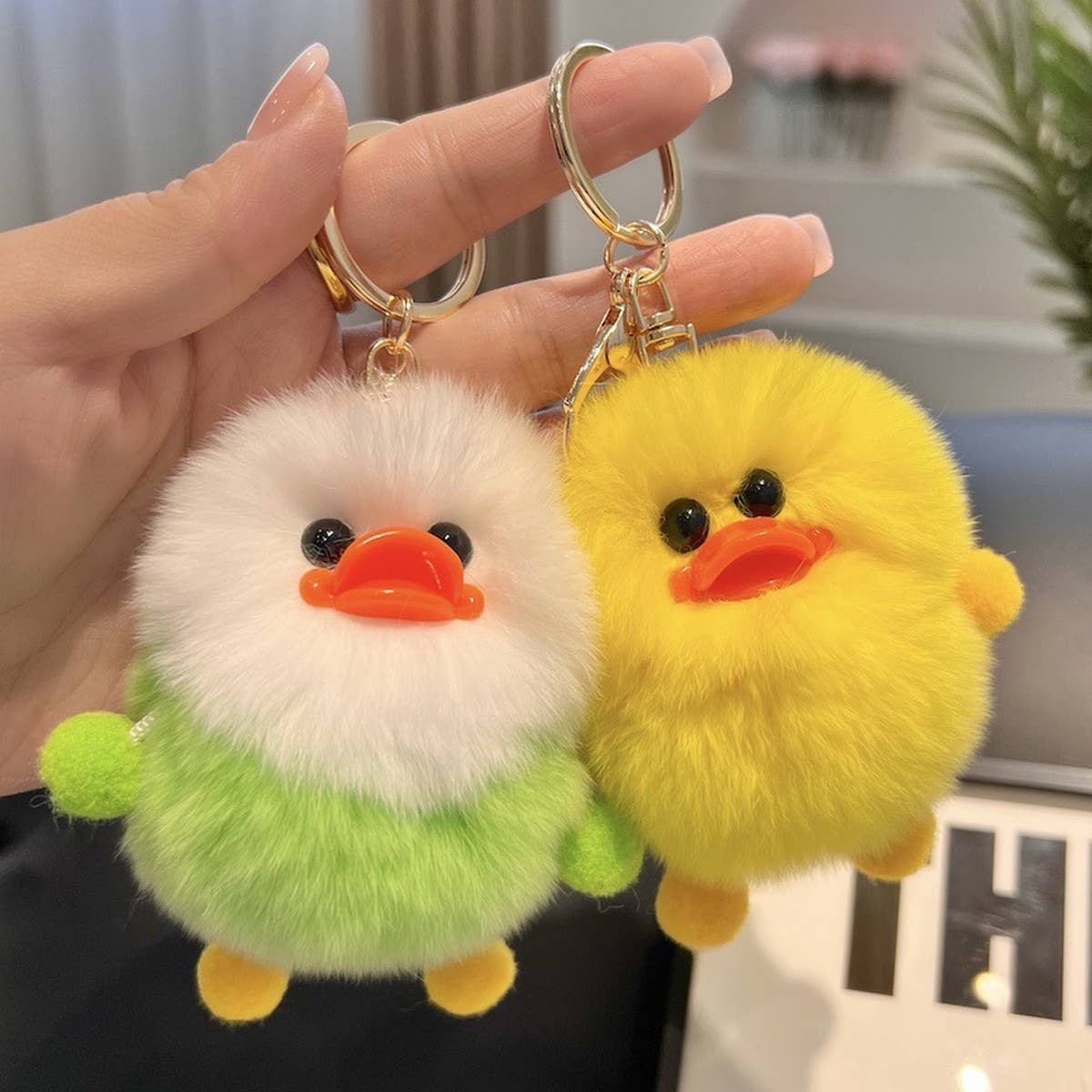 CUTE LITTLE YELLOW DUCK CAR KEYCHAIN BAG PENDANT