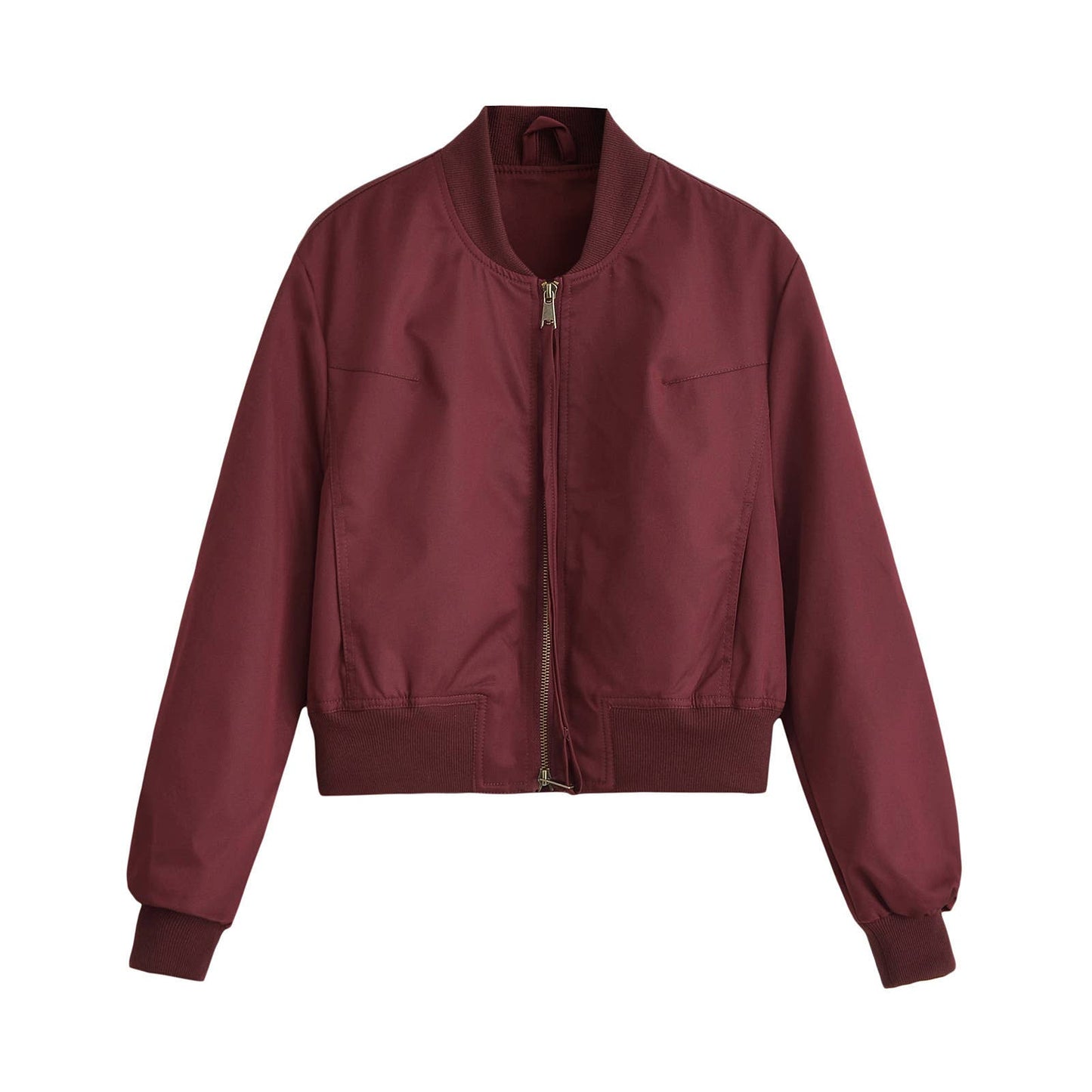 Thread round-neck double zipper baseball jacket