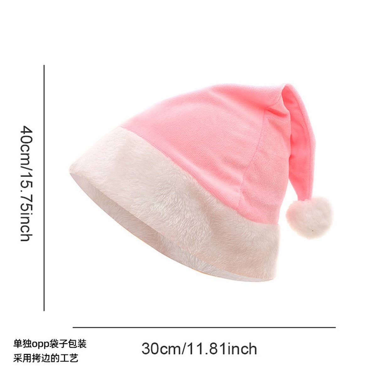 CWMM10349_CRYSTAL VELVET CHRISTMAS SANTA HAT FOR ADULTS