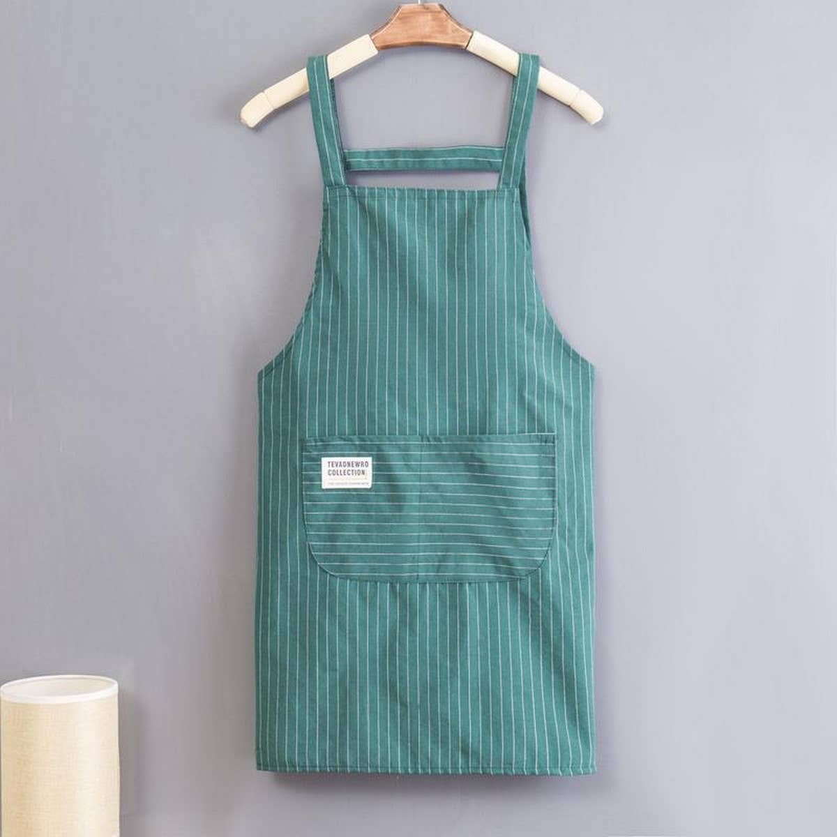 Polyester Cotton Stripes apron with pockets bulk_CWMM2038