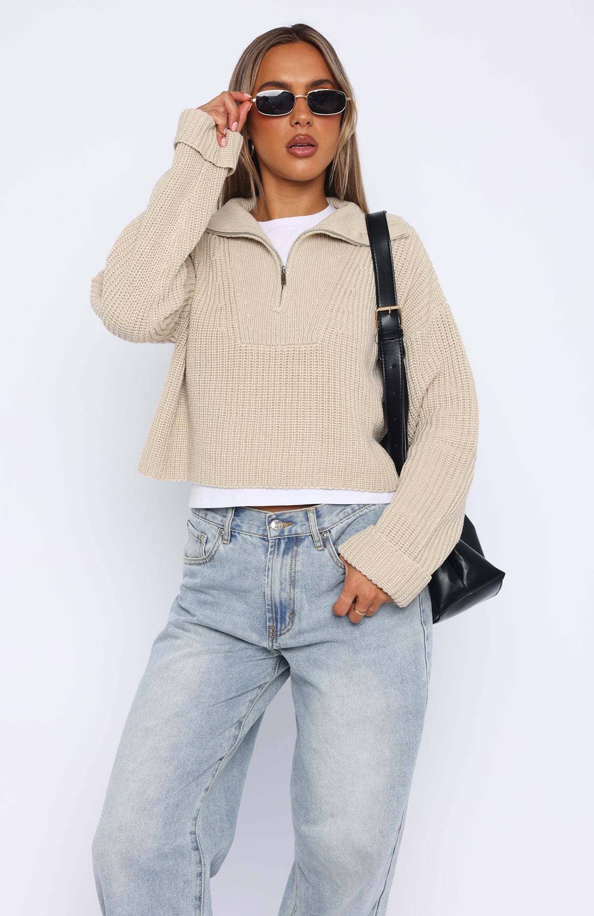 SOLID COLOR LONG SLEEVE STREET STYLE  SWEATER