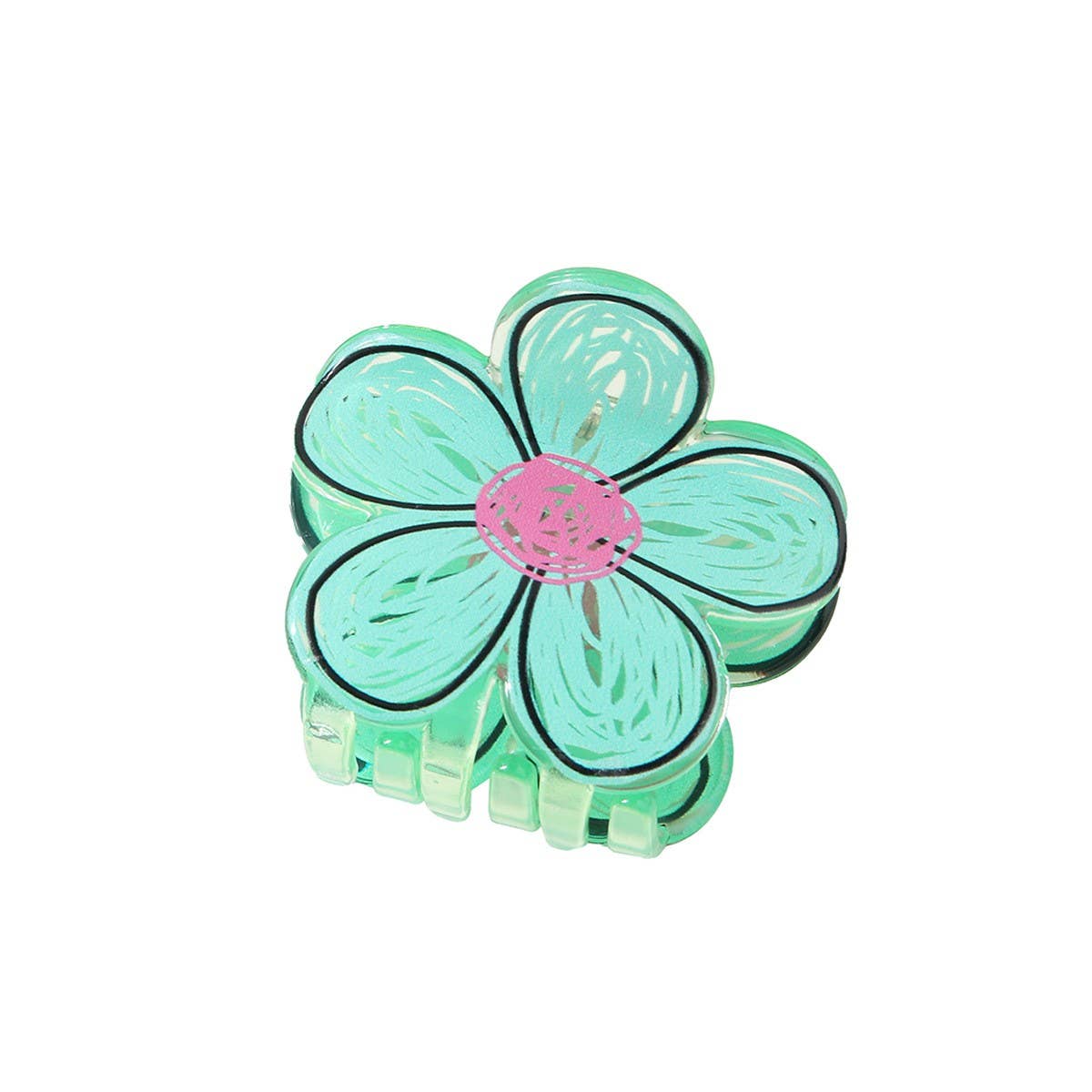 Flower Graffiti Hair Claw Cute Versatile Updo Clip